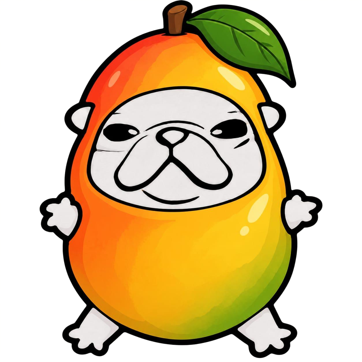 Perrito disfrazado de Mango